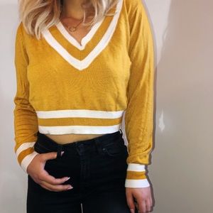 Yellow cropped sweater